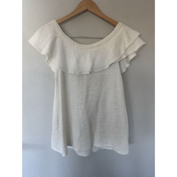 Dolan Louisa Ivory Off Shoulder Ruffle Top Size Large - Picture 6 of 6